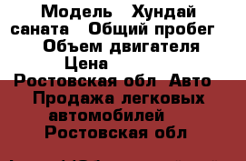  › Модель ­ Хундай саната › Общий пробег ­ 93 › Объем двигателя ­ 2 › Цена ­ 950 000 - Ростовская обл. Авто » Продажа легковых автомобилей   . Ростовская обл.